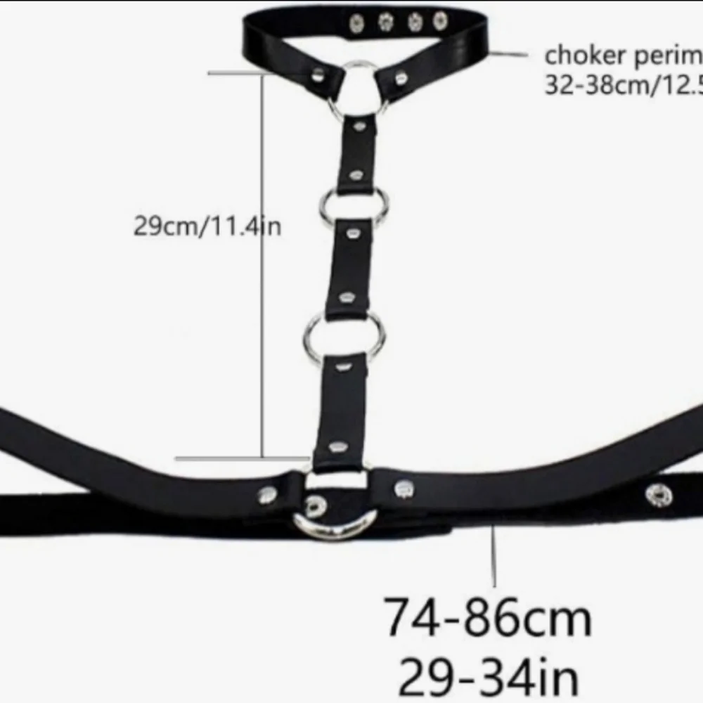 Punk Leather Harness Bra Body Chain Belts Gothic Black Adjustable
